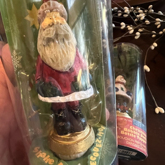 Wine bottle toppers. Snowman Santa Old Country/folk look. NIB. NWT - Picture 4 of 6